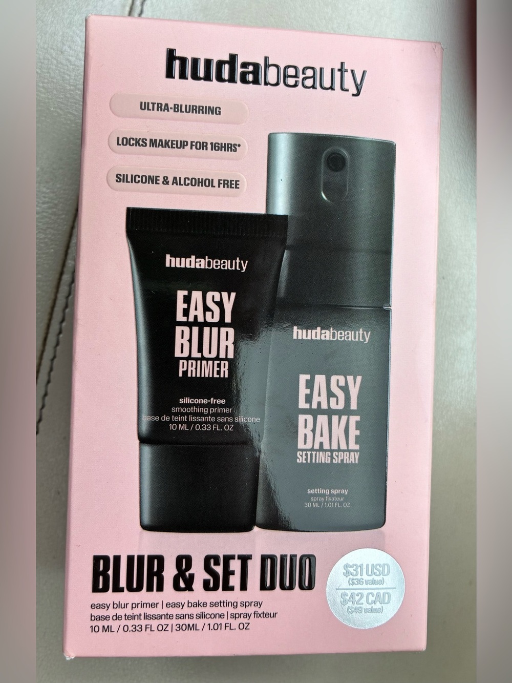 Huda Beauty Mini Blur & Set Duo Easy Blur Primer Easy Bake Setting Spray New